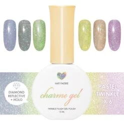 Charme Gel Pastel Holo Twinkle Flash Collection / 6 Colors