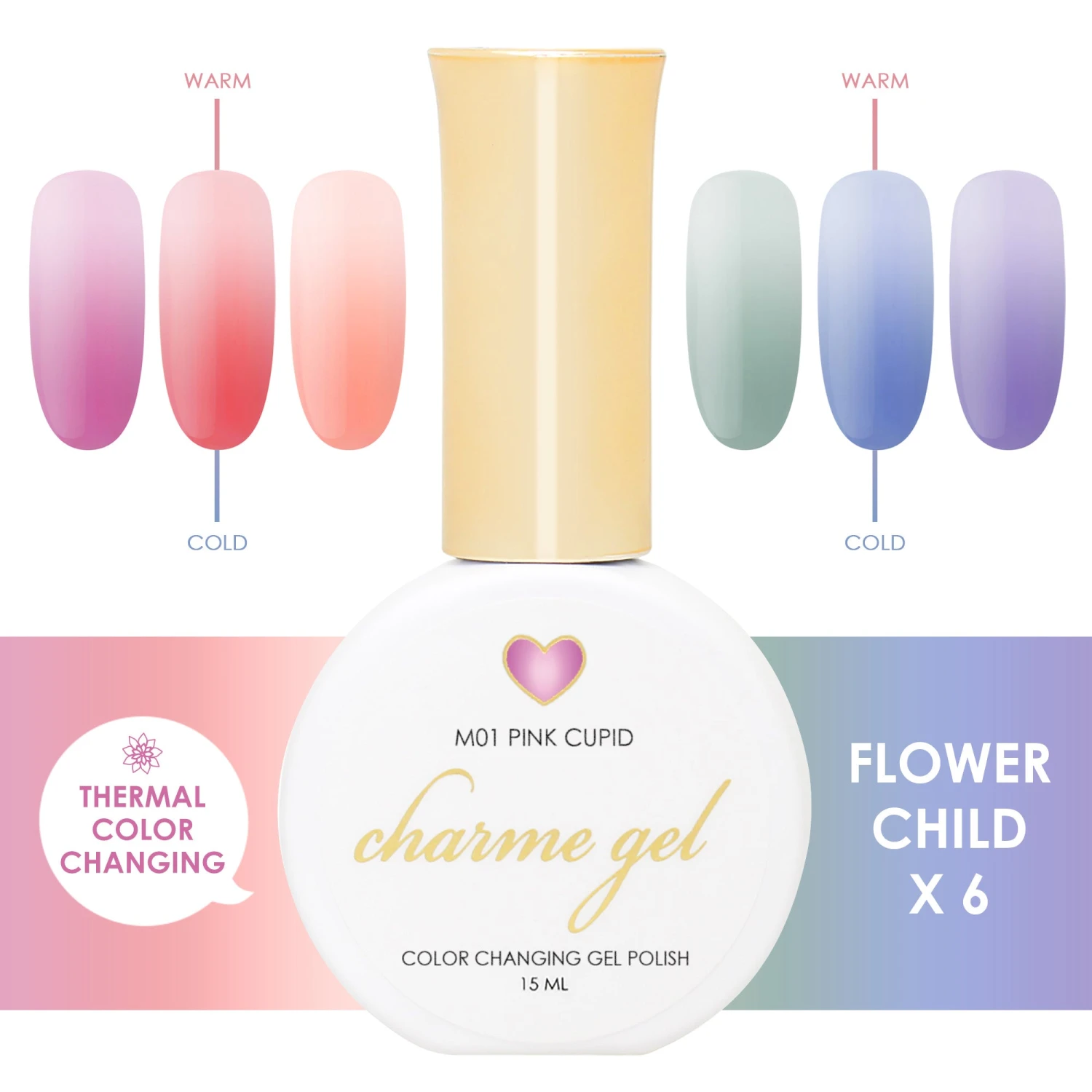 Charme Gel Flower Child Collection / 6 Colors 1 Charme Gel Flower Child Collection / 6 Colors