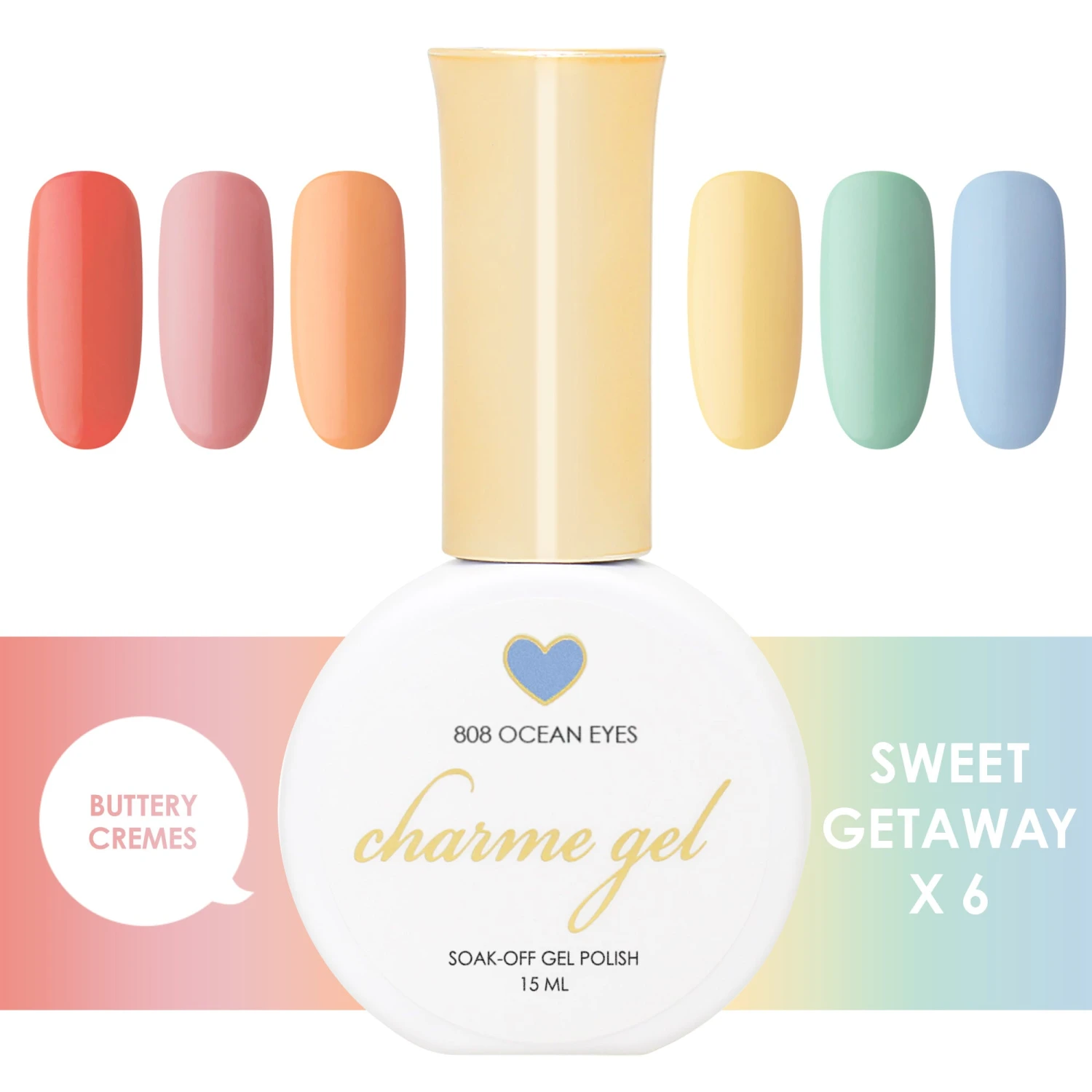 Charme Gel Sweet Getaway Collection / 6 Colors 1 Charme Gel Sweet Getaway Collection / 6 Colors