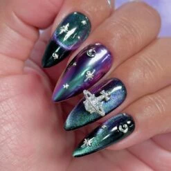 3-in-1 Chameleon Cat Eye Chrome Powder / Aqua -Tammy Nails Store MB J121 CCAT AQU 4