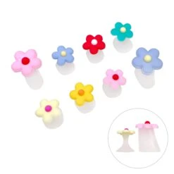 Soft Silicone Pedicure Toe Separator Set / Colorful Daisy
