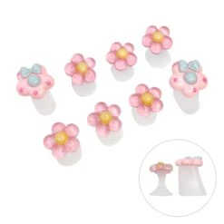 Soft Silicone Pedicure Toe Separator Set / Pink Flower