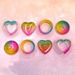 Rainbow Glass Jar With Lid / Heart -Tammy Nails Store NAT 103 H 3