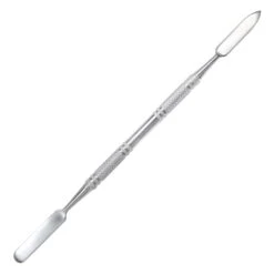 Stainless Steel Double-Sided Flat Cuticle Pusher & Nail Cleaner