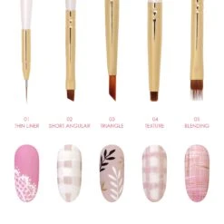 Daily Charme Nail Art Brush / 10 Piece Set 8 Daily Charme Nail Art Brush / 10 Piece Set -Tammy Nails Store NAT PASSET 00 SET 4