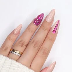 Twinkle Twinkle Round Flatback Rhinestone Mix / Fuchsia -Tammy Nails Store TT RF12 FU 2