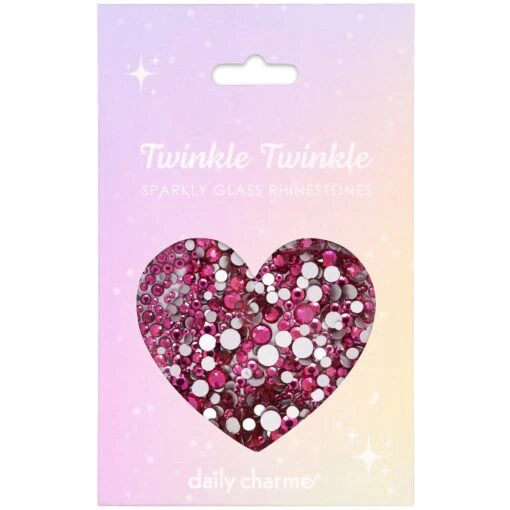 Twinkle Twinkle Round Flatback Rhinestone Mix / Fuchsia -Tammy Nails Store TT RF12 FU