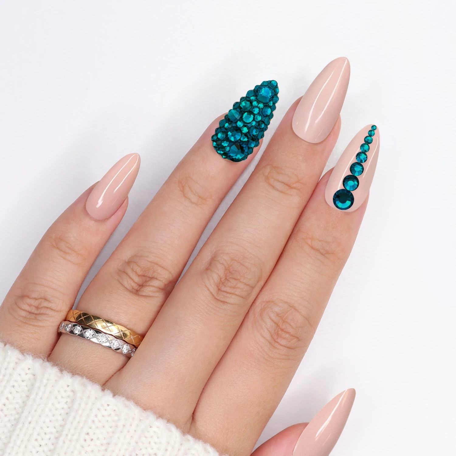 Twinkle Twinkle Round Flatback Rhinestone Mix / Indicolite 2 Twinkle Twinkle Round Flatback Rhinestone Mix / Indicolite - Image 2