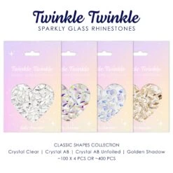 Twinkle Twinkle Shaped Rhinestone Mix Classic Collection / 4 Colors