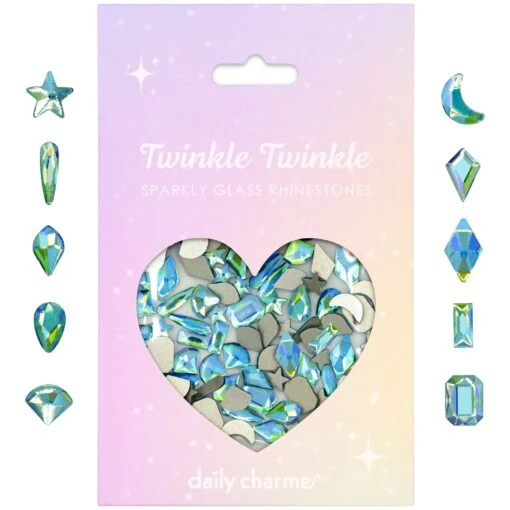Twinkle Twinkle Shaped Flatback Rhinestone Mix / Glacier Blue -Tammy Nails Store TT SF06 GB 1