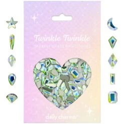 Twinkle Twinkle Shaped Flatback Rhinestone Mix / Viridian Gleam